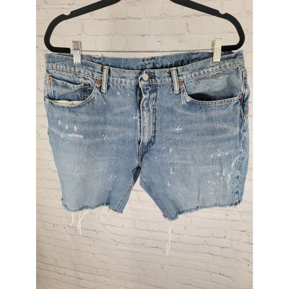 Men's Levis 511 Distressed Cut Off Jean Shorts Size 38 Made in Poland - Picture 1 of 12